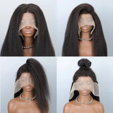13X6 Kinky Straight Glueless Human Hair Wigs For Women 250% Density 13x4 Lace Frontal Wig Pre Cut Lace Human Hair Wig Natural