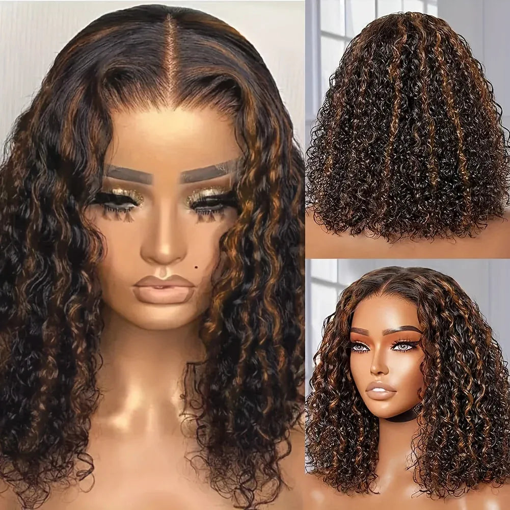 13x6 Lace Front Wig Human Hair 1B/30 Colored Highlight Wigs Deep Wave Ombre Brown 13x4 Human Hair Lace Frontal Wigs For Women