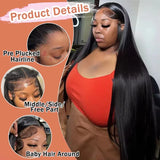13x6 Super Double Drawn Bone Straight HD Lace Front Wig 5x7 Glueless Wig Human Hair Vietnamese Virgin Hair Pre Plucked For Women