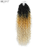 14-26"Goddess Locs Crochet Braids Hair Natural Synthetic Braiding Hair Extension Ombre River Faux Locs With Curly Hair Expo City