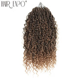 14-26"Goddess Locs Crochet Braids Hair Natural Synthetic Braiding Hair Extension Ombre River Faux Locs With Curly Hair Expo City