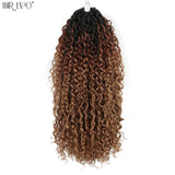 14-26"Goddess Locs Crochet Braids Hair Natural Synthetic Braiding Hair Extension Ombre River Faux Locs With Curly Hair Expo City
