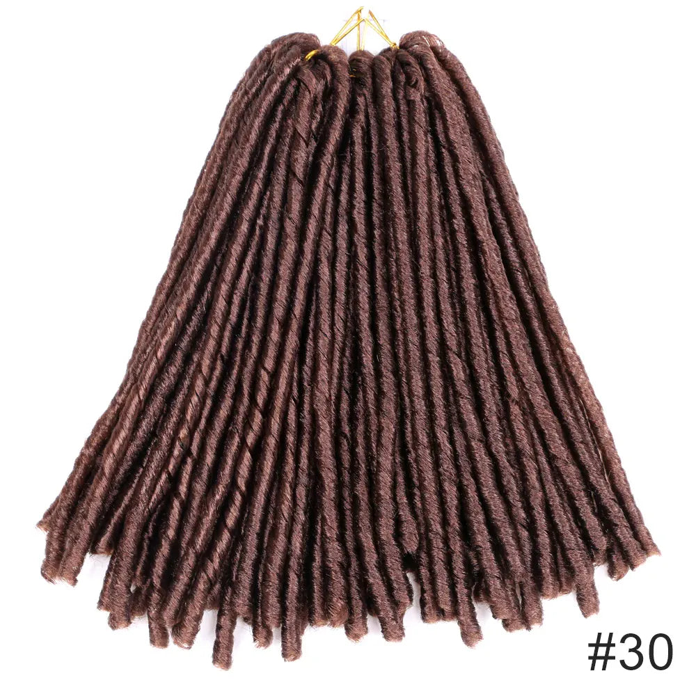 14inch 70g/Pack Faux Locs Synthetic Braiding Hair Extensions Afro Hairstyles Soft Dreadlock Brown Black Bug Crochet Braids