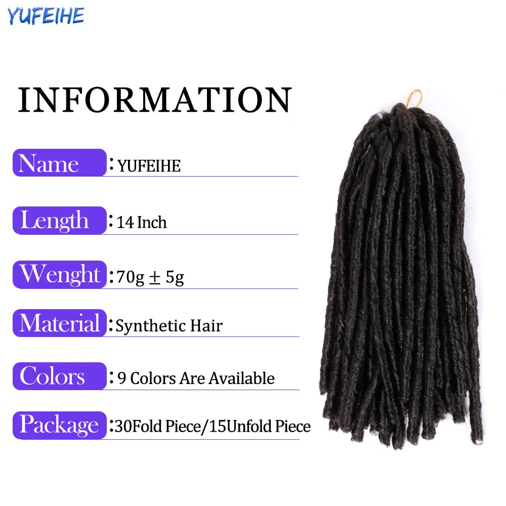 14inch 70g/Pack Faux Locs Synthetic Braiding Hair Extensions Afro Hairstyles Soft Dreadlock Brown Black Bug Crochet Braids
