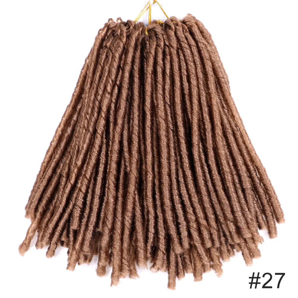 14inch 70g/Pack Faux Locs Synthetic Braiding Hair Extensions Afro Hairstyles Soft Dreadlock Brown Black Bug Crochet Braids