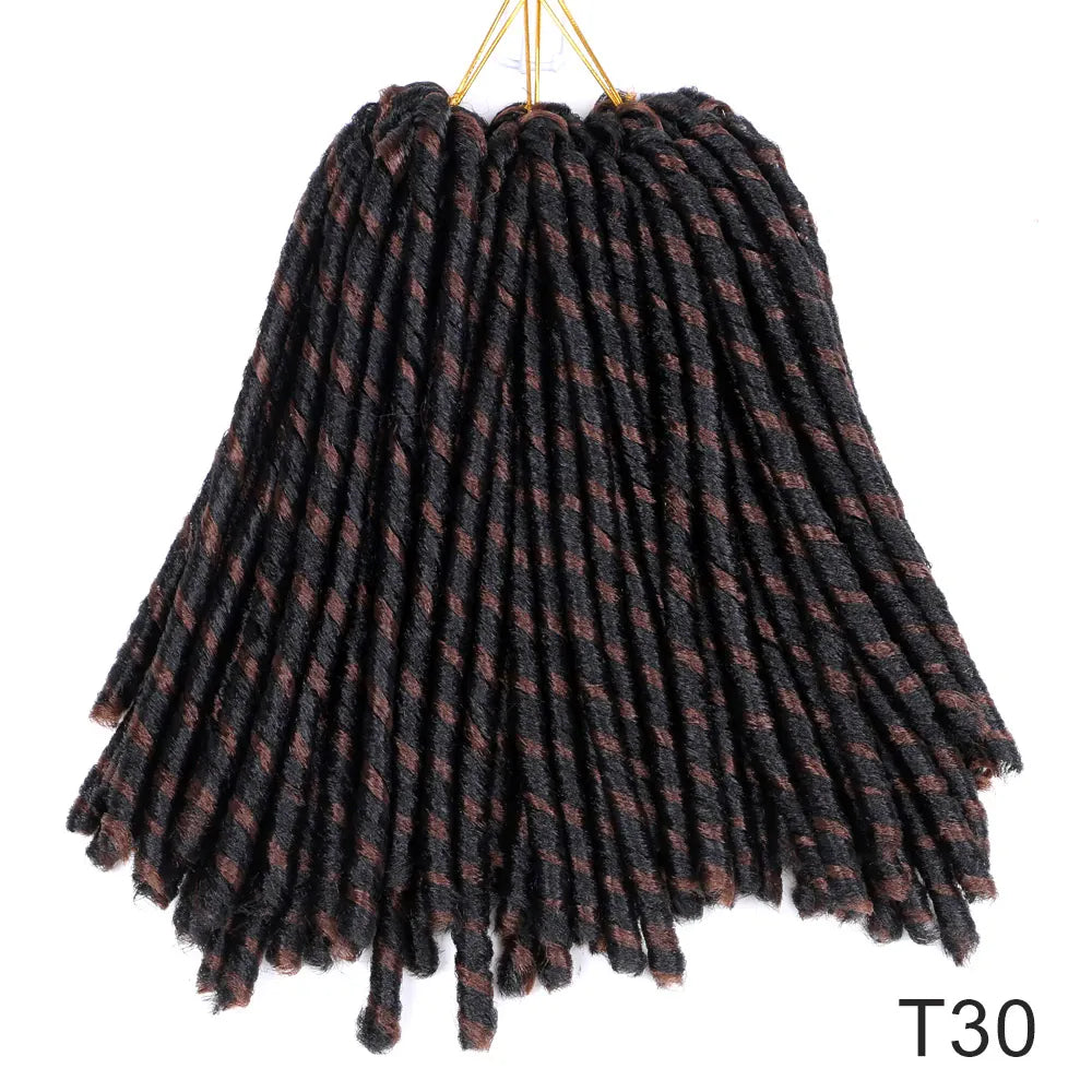 14inch 70g/Pack Faux Locs Synthetic Braiding Hair Extensions Afro Hairstyles Soft Dreadlock Brown Black Bug Crochet Braids