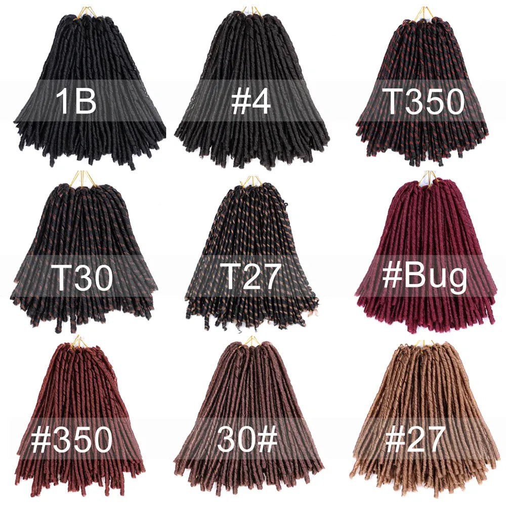 14inch 70g/Pack Faux Locs Synthetic Braiding Hair Extensions Afro Hairstyles Soft Dreadlock Brown Black Bug Crochet Braids