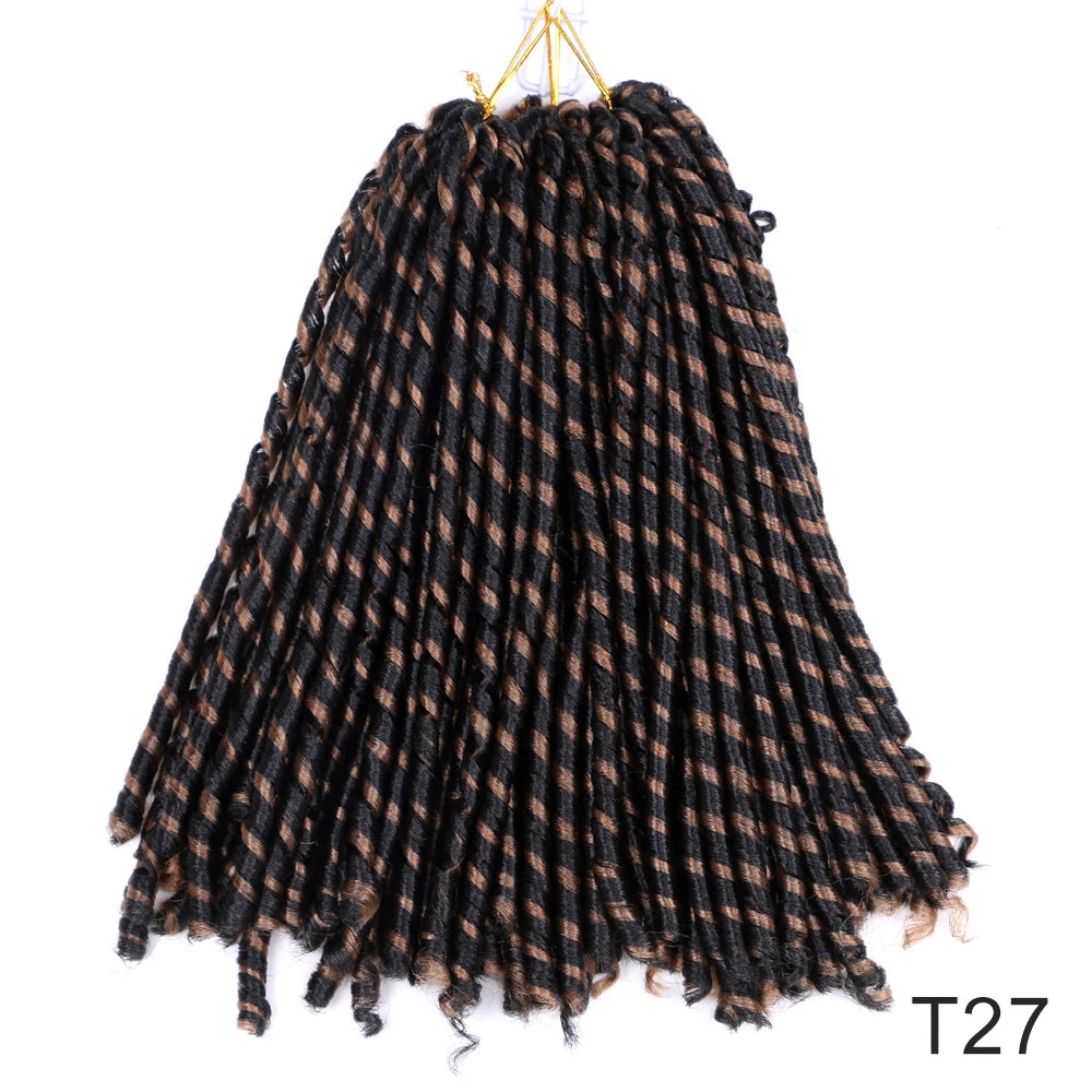 14inch 70g/Pack Faux Locs Synthetic Braiding Hair Extensions Afro Hairstyles Soft Dreadlock Brown Black Bug Crochet Braids