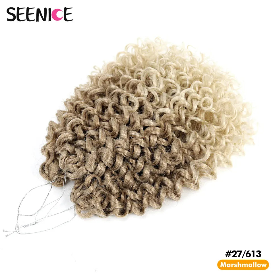 14inch Marshmallow Afro Curl Crochet Hair SyntheticTwist Braid Kinky Curly Braiding Hair Extensions Ombre Blonde For Black Women