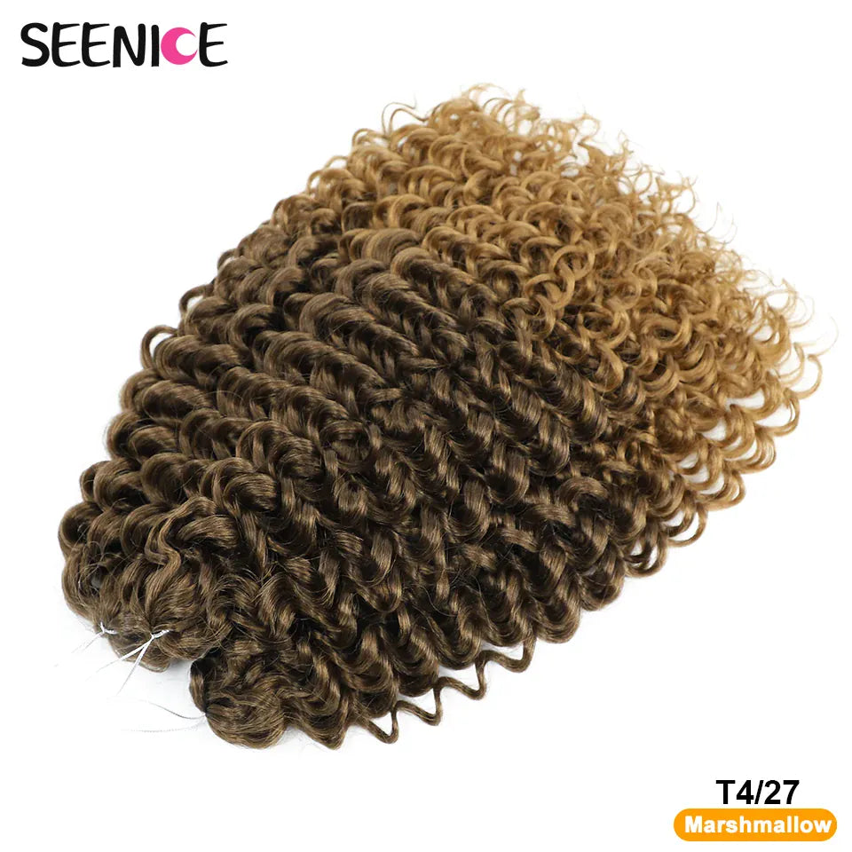 14inch Marshmallow Afro Curl Crochet Hair SyntheticTwist Braid Kinky Curly Braiding Hair Extensions Ombre Blonde For Black Women