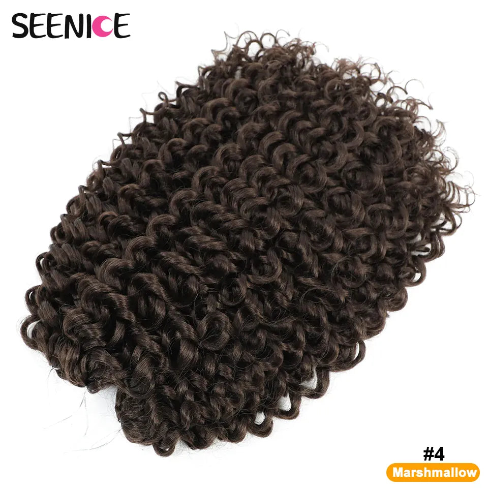 14inch Marshmallow Afro Curl Crochet Hair SyntheticTwist Braid Kinky Curly Braiding Hair Extensions Ombre Blonde For Black Women