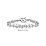 14K Gold Trendy Heart 4mm Lab Diamond Bangle Bracelet Engagement Wedding Bracelets for Women Bridal Tennis Party Jewelry Gift