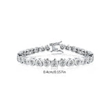 14K Gold Trendy Heart 4mm Lab Diamond Bangle Bracelet Engagement Wedding Bracelets for Women Bridal Tennis Party Jewelry Gift