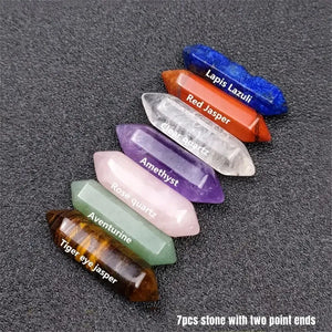 14pcs Chakra Crystal Tower and Tumbled Stone Set with Display Box