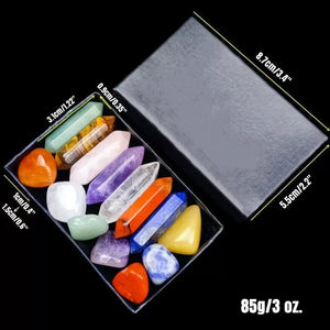 14pcs Natural Stone 7 Chakra Crystal Point Set Healing Crystal Pillars Colorful Gemstone Tower DIY Jewelry Display Decor Gift