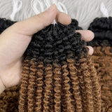 15A TB30 Light Brown Highlight Human Feather Crochet Hair Natural Spiral Curl Extensions Miracle Knots Invisible Knotless Pre Looped Boho Braiding Human Hair Curly Crochet Braids For Women