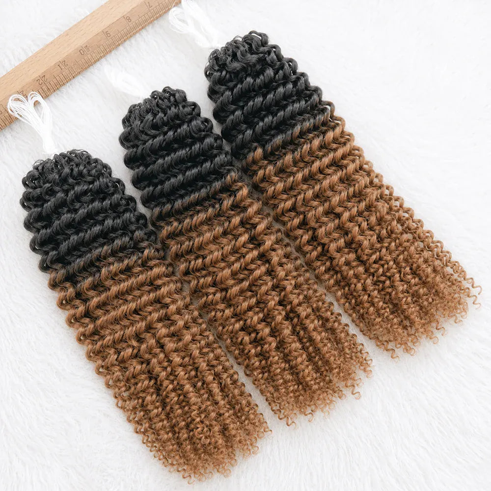 15A TB30 Light Brown Highlight Human Feather Crochet Hair Natural Spiral Curl Extensions Miracle Knots Invisible Knotless Pre Looped Boho Braiding Human Hair Curly Crochet Braids For Women