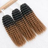 15A TB30 Light Brown Highlight Human Feather Crochet Hair Natural Spiral Curl Extensions Miracle Knots Invisible Knotless Pre Looped Boho Braiding Human Hair Curly Crochet Braids For Women