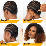 15A TB30 Light Brown Highlight Human Feather Crochet Hair Natural Spiral Curl Extensions Miracle Knots Invisible Knotless Pre Looped Boho Braiding Human Hair Curly Crochet Braids For Women