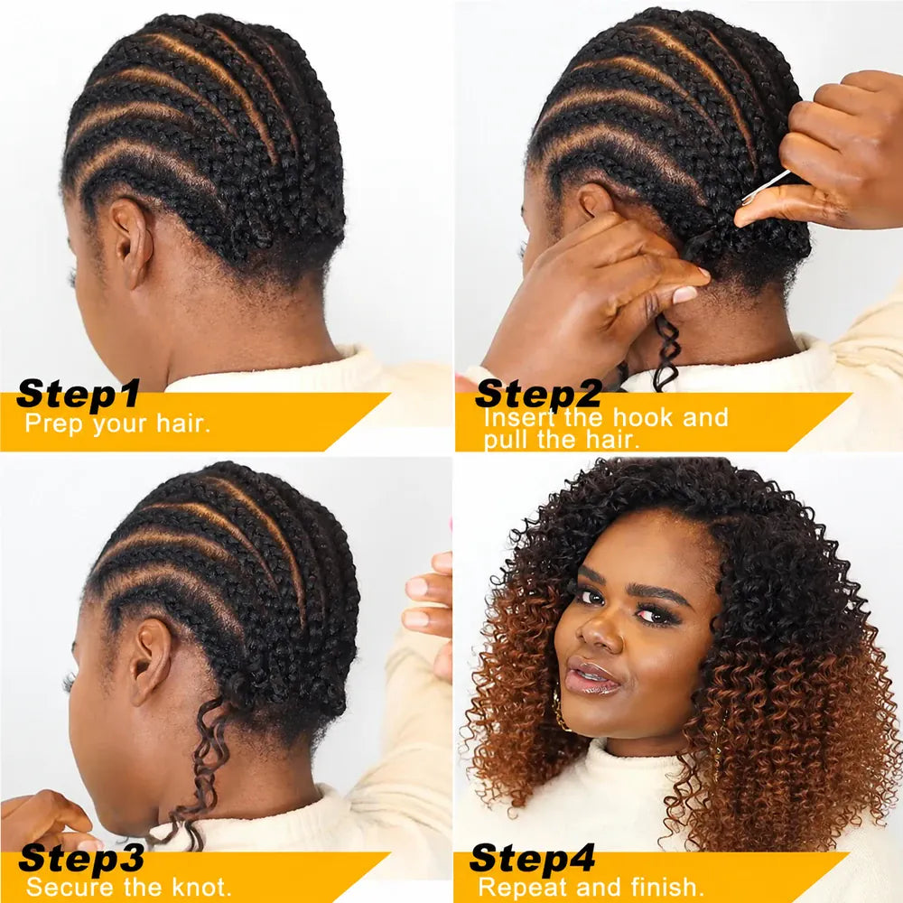 15A TB30 Light Brown Highlight Human Feather Crochet Hair Natural Spiral Curl Extensions Miracle Knots Invisible Knotless Pre Looped Boho Braiding Human Hair Curly Crochet Braids For Women