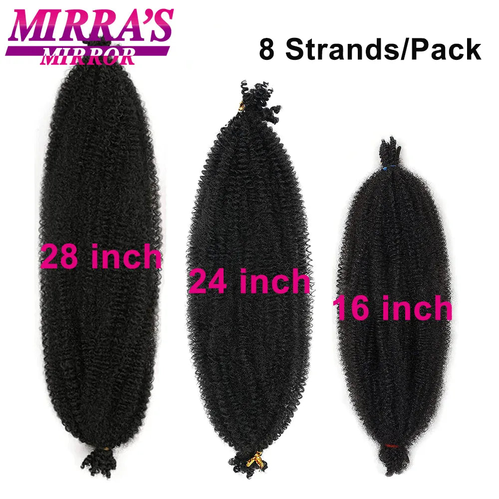 16/24/28 Inch Kinky Twist Marley Braiding Crochet Hair Synthetic Pre-Separated Springy Afro Twist Hair For Butterfly Locs Braids