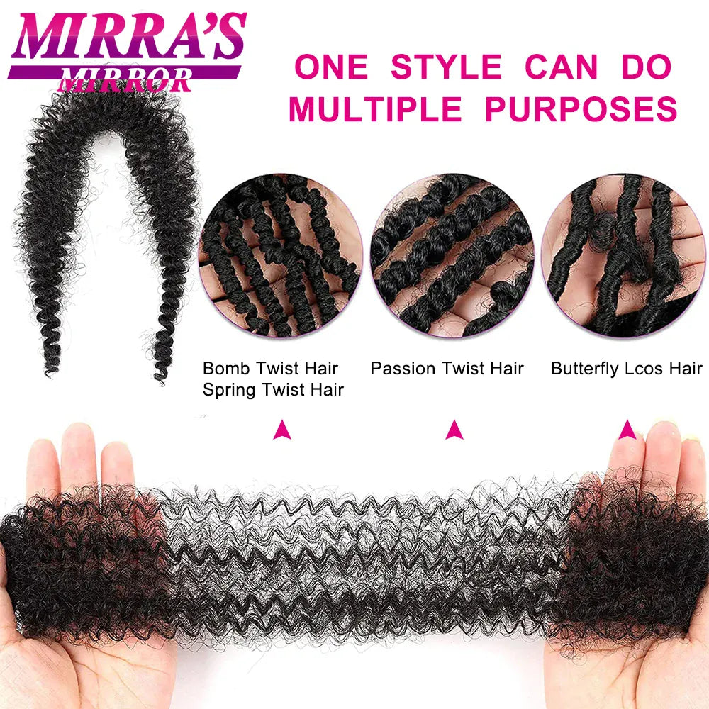 16/24/28 Inch Kinky Twist Marley Braiding Crochet Hair Synthetic Pre-Separated Springy Afro Twist Hair For Butterfly Locs Braids