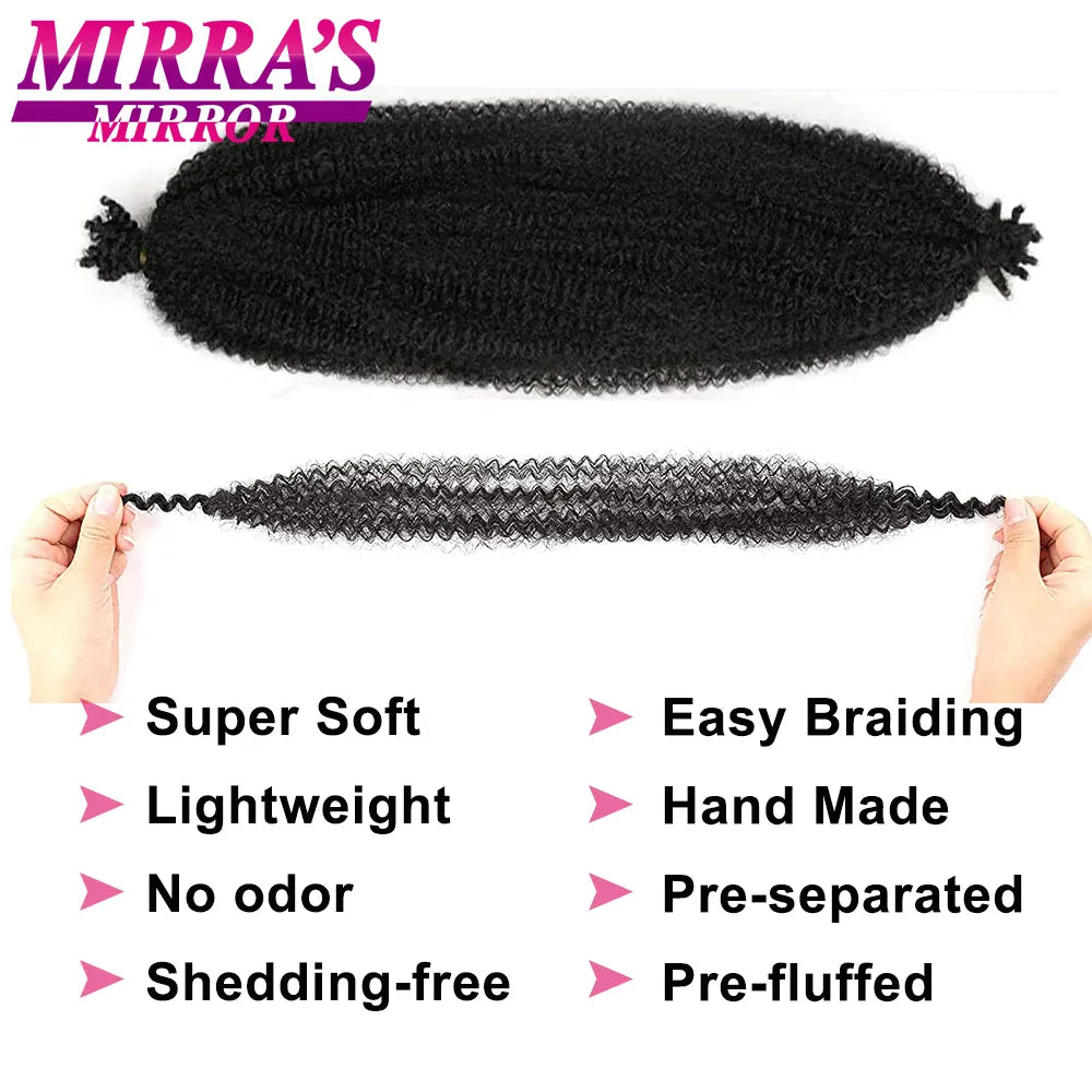 16/24/28 Inch Kinky Twist Marley Braiding Crochet Hair Synthetic Pre-Separated Springy Afro Twist Hair For Butterfly Locs Braids