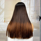 16A Double Drawn Burgundy 2x6 Lace Frontal Bone Straight Human Hair Wig 300% Density Chocolate Brown 2x6 Lace Front Hair Wig