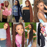 18 24 36 Inch 6 Packs Soft Locs Crochet Hair New Faux Locs Crochet Hair Pre Looped Crochet Hair for Black Women 21 Strands/Pack