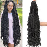 18 24 36 Inch 6 Packs Soft Locs Crochet Hair New Faux Locs Crochet Hair Pre Looped Crochet Hair for Black Women 21 Strands/Pack