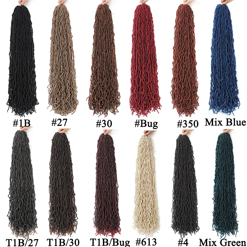 18 24 36 Inch 6 Packs Soft Locs Crochet Hair New Faux Locs Crochet Hair Pre Looped Crochet Hair for Black Women 21 Strands/Pack