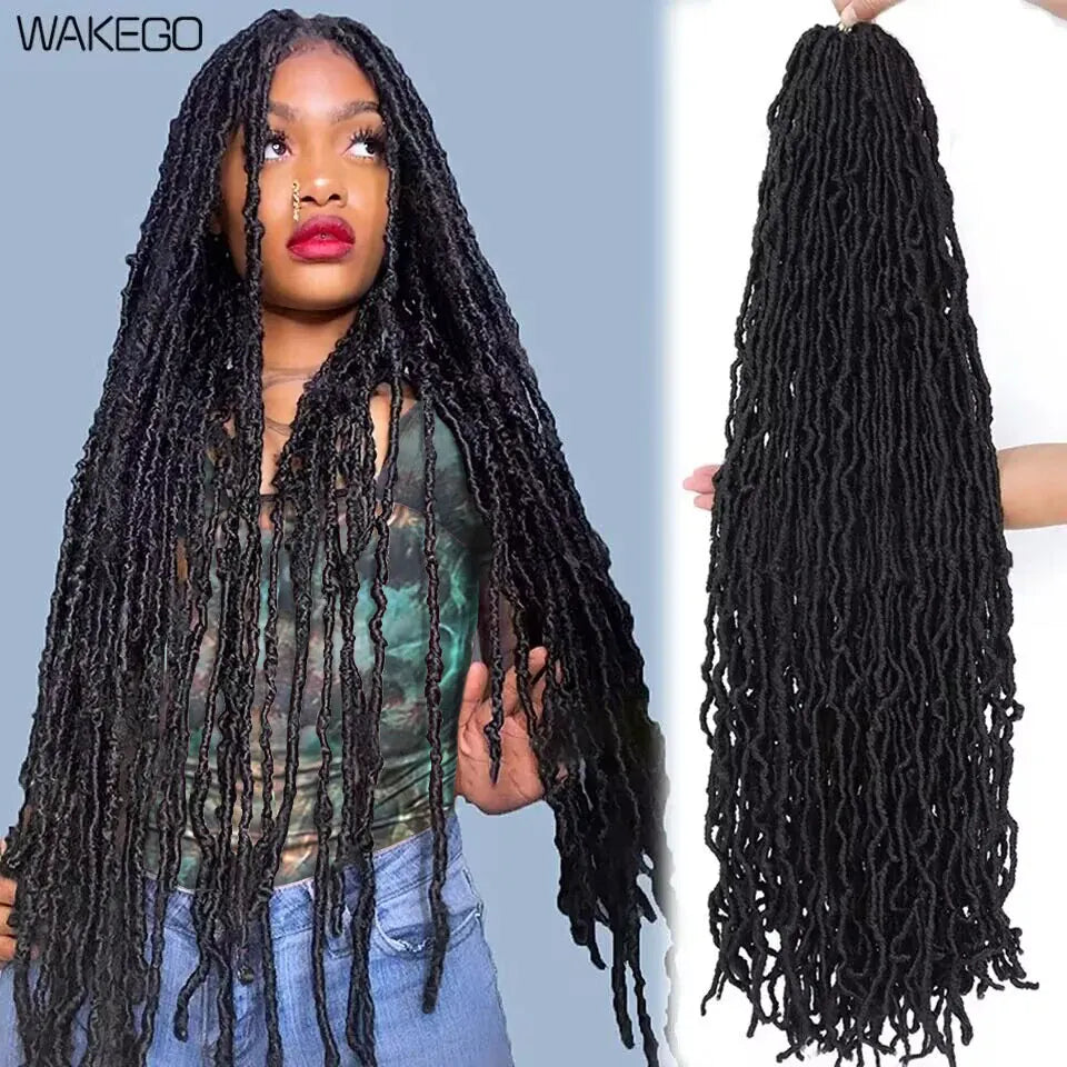 18 24 36 Inch 6 Packs Soft Locs Crochet Hair New Faux Locs Crochet Hair Pre Looped Crochet Hair for Black Women 21 Strands/Pack