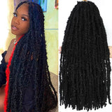 18 24 36 Inches Butterfly Locs Crochet Hair Distressed Locs Crochet Braids Messy Faux Locs Braiding Hair Extensions for women
