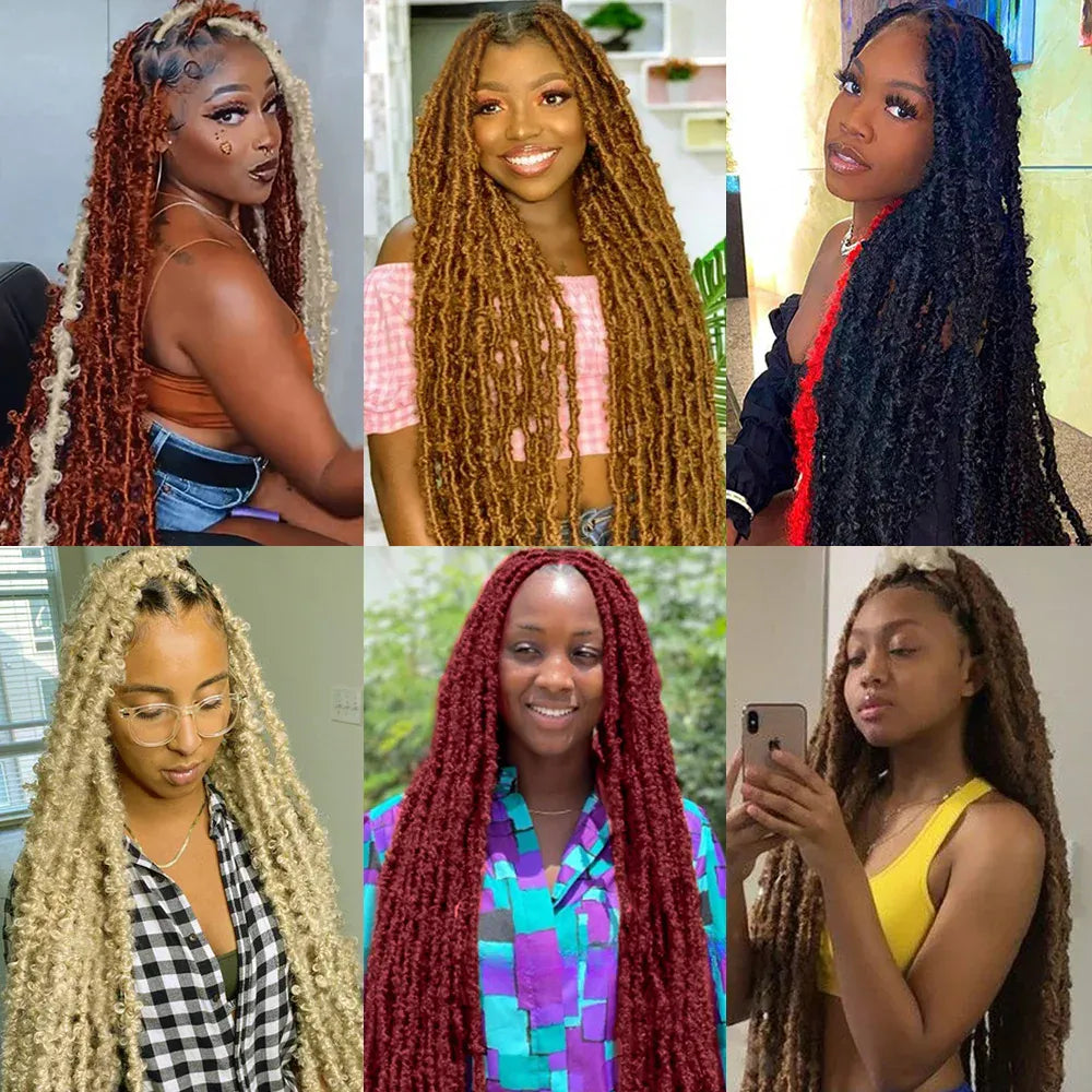 18 24 36 Inches Butterfly Locs Crochet Hair Distressed Locs Crochet Braids Messy Faux Locs Braiding Hair Extensions for women