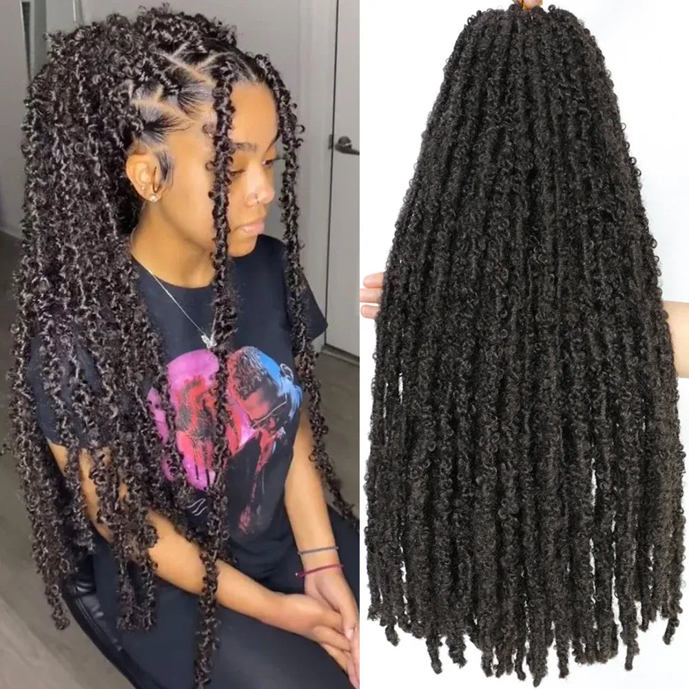 18 24 36 Inches Butterfly Locs Crochet Hair Distressed Locs Crochet Braids Messy Faux Locs Braiding Hair Extensions for women