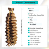 18 Inch-26inch 2 Bundles/Pack Human Braiding Hair For Boho Braids 110g/Pack Deep Wave Boho Hair For Braiding Knotless 12A Curly Bulk Bohemian Unprocessed Brazilian Virgin Hair Extensions Natural Color
