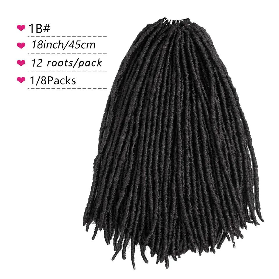 18 Inch Goddess Faux Locs Straight Gypsy Locs Crochet Hair Black Crochet Braids Dreadlocks Pre-Looped Synthetic Hair Extensions