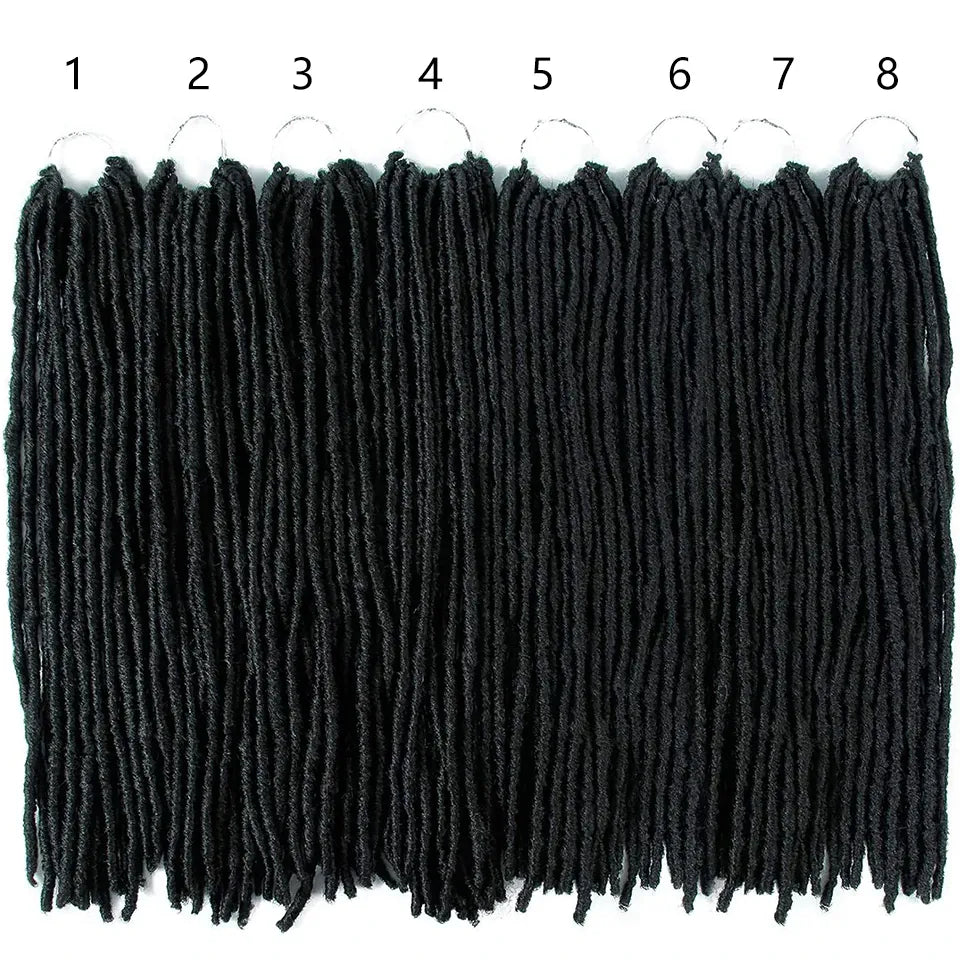 18 Inch Goddess Faux Locs Straight Gypsy Locs Crochet Hair Black Crochet Braids Dreadlocks Pre-Looped Synthetic Hair Extensions