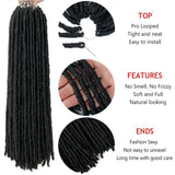 18 Inch Goddess Faux Locs Straight Gypsy Locs Crochet Hair Black Crochet Braids Dreadlocks Pre-Looped Synthetic Hair Extensions
