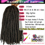 18”Marley Hair 30Strands/Pack Soft Marley Twist Braiding Hair For Senegalese Twist Crochet Braids Lightweight Cuabn Twist Hair