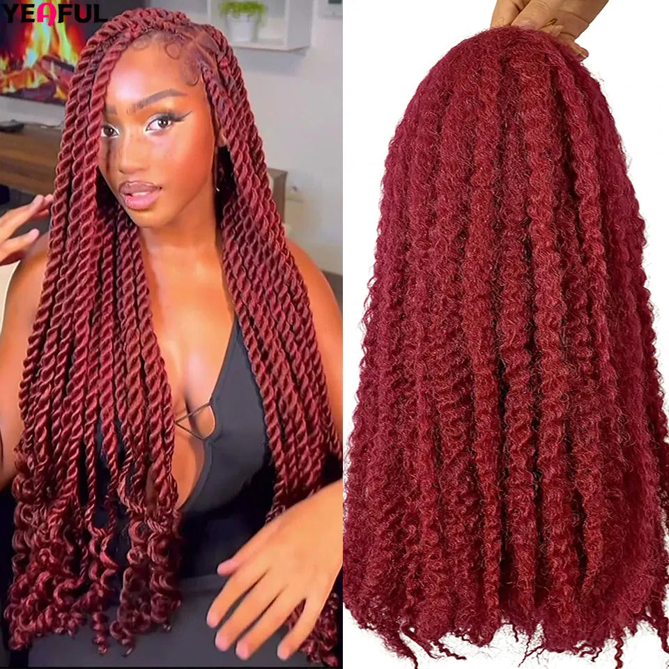 18”Marley Hair 30Strands/Pack Soft Marley Twist Braiding Hair For Senegalese Twist Crochet Braids Lightweight Cuabn Twist Hair