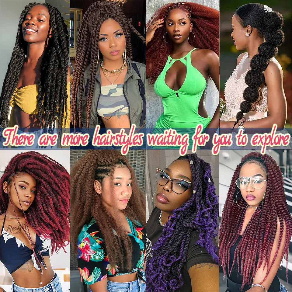 18”Marley Hair 30Strands/Pack Soft Marley Twist Braiding Hair For Senegalese Twist Crochet Braids Lightweight Cuabn Twist Hair
