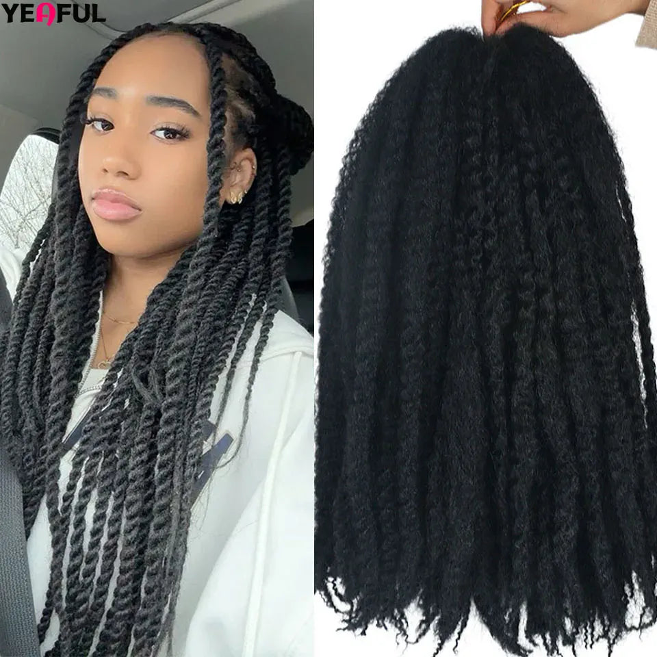 18”Marley Hair 30Strands/Pack Soft Marley Twist Braiding Hair For Senegalese Twist Crochet Braids Lightweight Cuabn Twist Hair