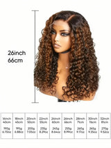 1B/30 Highlighted, Deep Waves, Glue Free Wig with Lace Front, Human Hair, Ready to Wear, Pre Cut Human Hair, Highlighted Curly Human Hair Wig