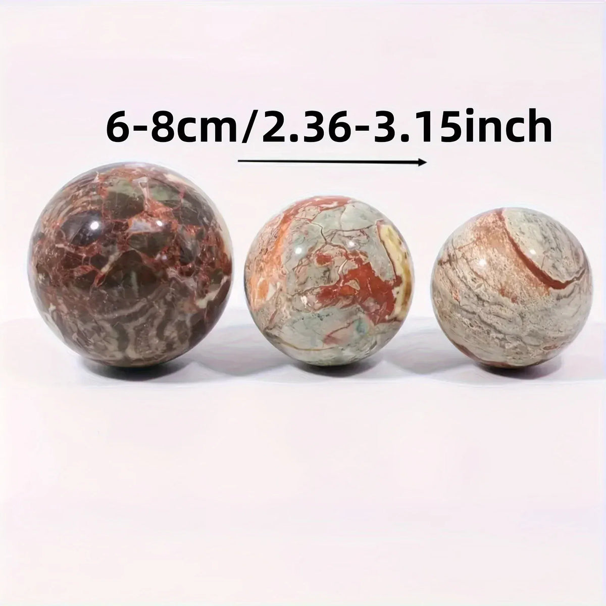 1pc 7.5-8cm Natural Money Lace Agate Sphere, Fengshui Fortune Ball, Home Decor Ornament, Holiday Gift & Crystal Stones Sphere