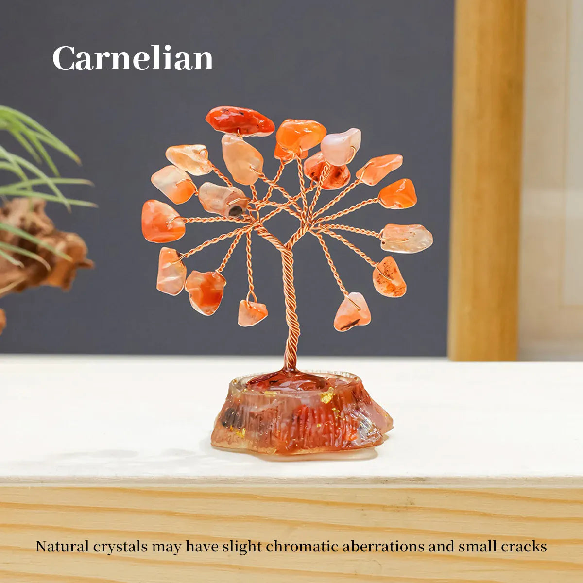 1PC 7 Chakra Healing Natural Stones Resin Healing Mini Crystal Tree Home Office Desk Living Room Feng Shui Decora for Good Luck