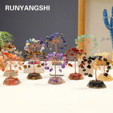 1PC 7 Chakra Healing Natural Stones Resin Healing Mini Crystal Tree Home Office Desk Living Room Feng Shui Decora for Good Luck