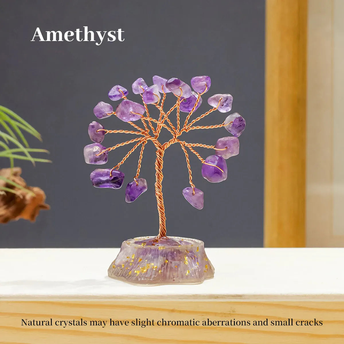 1PC 7 Chakra Healing Natural Stones Resin Healing Mini Crystal Tree Home Office Desk Living Room Feng Shui Decora for Good Luck