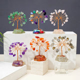 1PC 7 Chakra Healing Natural Stones Resin Healing Mini Crystal Tree Home Office Desk Living Room Feng Shui Decora for Good Luck