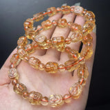 1Pc Fengbaowu Natural Citrine Pixiu Bracelet 8MM Mythical Animal Pixiu Beads Crystal Reiki Healing Stone Jewelry Gift Women
